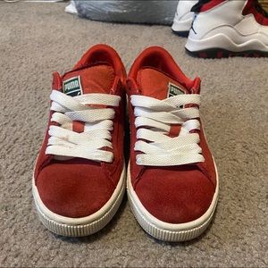 red suede pumas